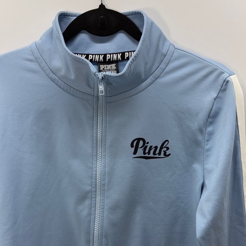 PINK Victoria's Secret Light Blue Zip-Up Pullover Top - Picture 5 of 9